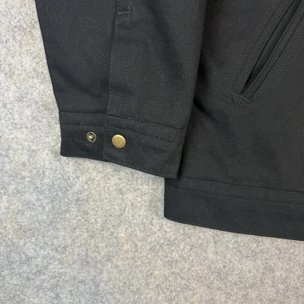 Burks Bay NRA Jacket Mens XL Black Canvas Plaid Lined Corduroy Collar Detroit